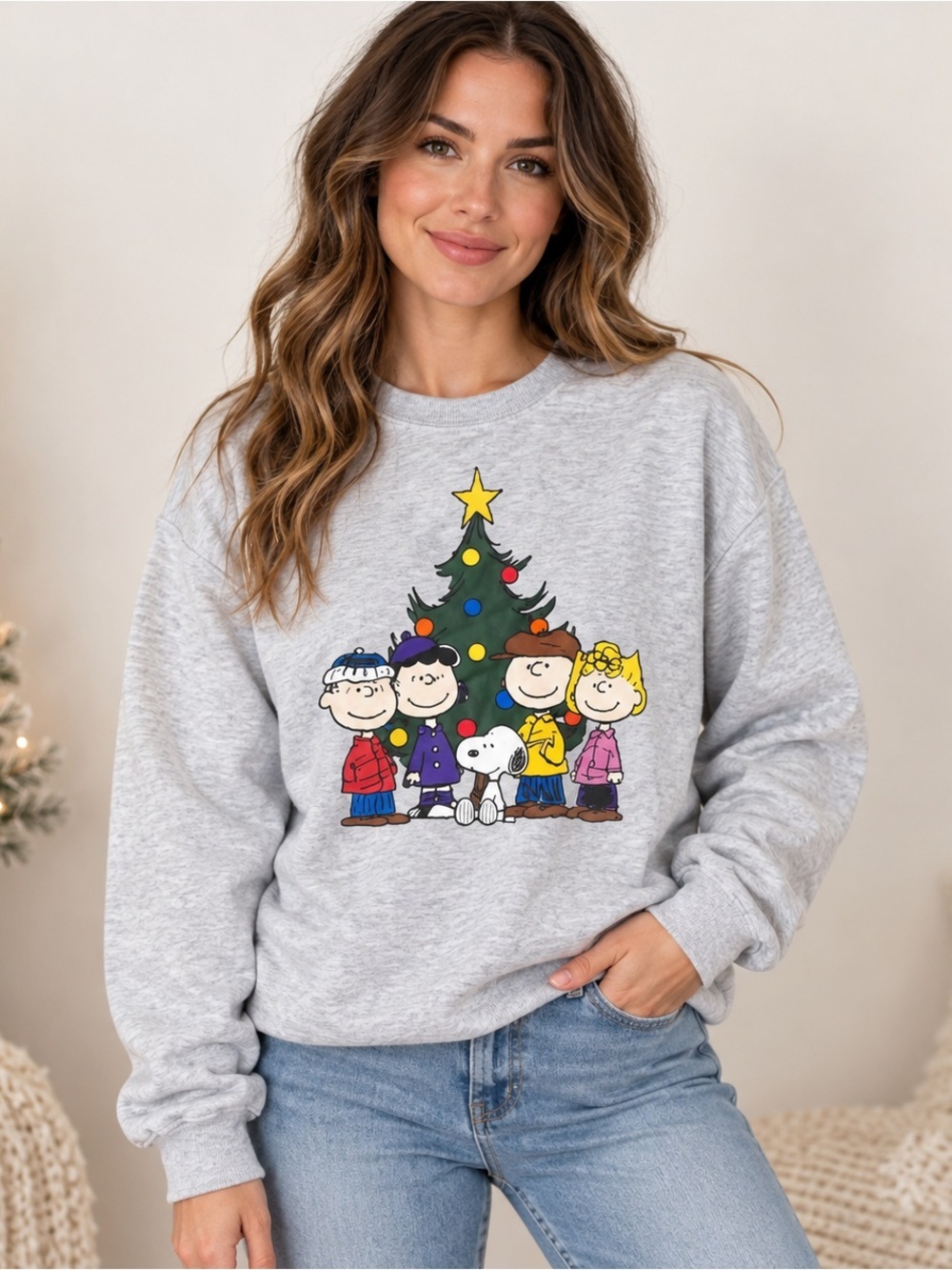 Peanuts Charlie Brown Christmas Sweater Sweatshirt Size Small Graphic Crewneck
